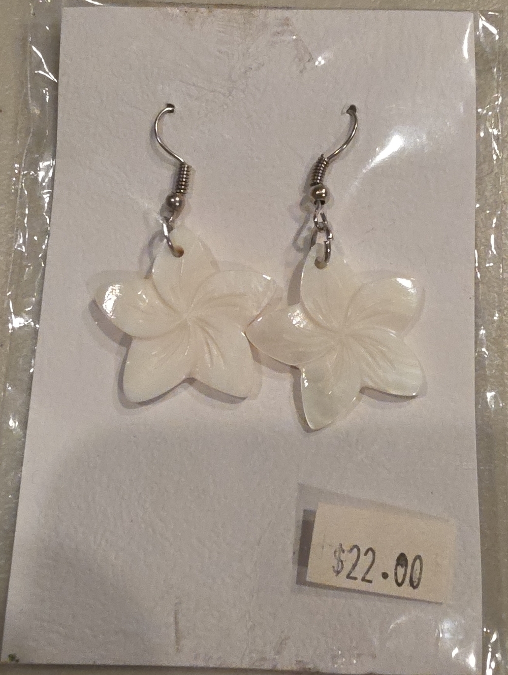 Delicate White Floral Drop Earrings